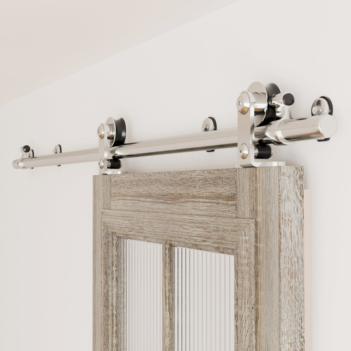 Sliding Barn Door Hardware Track Kit Stainless Steel Barn Door Rail Roller System Closet Accessory for Single Door